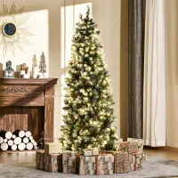 Choinka 1,8 m drzewko bożonarodzeniowe 618 gałązek z diodami LED jagody PVC zielony + biały(m-2)