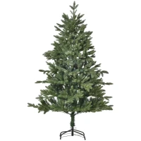 HOMCOM kunstkerstboom 1,5 m kerstboom dennenboom PVC PE metaal groen Ø 75 x 150 cm(m-10)