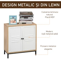 Vinsetto Dulap de Birou din Lemn cu 2 usi Raft Ajustabil Alb de Culoarea lemnului(m-4)