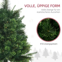 HOMCOM Künstlicher Weihnachtsbaum, Christbaum, stabiler Sockel, klappbar, Grün(m-5)