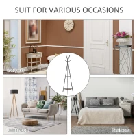 HOMCOM Cuier la copac pentru Haine cu 2 Rafturi negru si maro in Metal si Lemn(m-7)