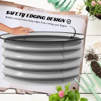 Outsunny Set de 2 Paturi inaltate pentru Gradina, Jardiniera inaltata pentru Exterior cu Margine de Protectie(m-6)