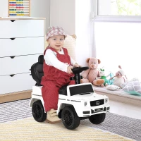 HOMCOM 3 in 1 Kids Children Ride on Push Car Toddler Sliding Car G350 Licensed Walker Foot to Floor Slider Push-Along with Horn Steering Wheel NO POWER Manual, White(m-2)