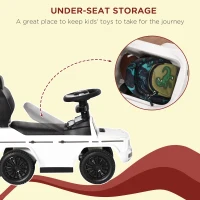 HOMCOM 3 in 1 Kids Children Ride on Push Car Toddler Sliding Car G350 Licensed Walker Foot to Floor Slider Push-Along with Horn Steering Wheel NO POWER Manual, White(m-6)