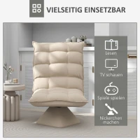 HOMCOM Relaxstoel Leesstoel, Draaibaar, Linnenlook, 62 cm x 70 cm x 95 cm, Beige(m-7)