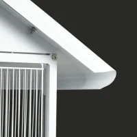 PawHut Budgie Cage with Rolling Stand, Perches, Wheels, Large Parrot Cage for Finch, Canary, Budgie, Cockatiel, White(m-9)