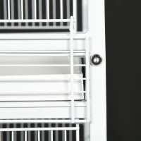 PawHut Budgie Cage with Rolling Stand, Perches, Wheels, Large Parrot Cage for Finch, Canary, Budgie, Cockatiel, White(m-8)