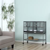 PawHut Large Bird Cage Parrot Cage with Divider, Slide Tray for Finch Canaries Parakeets Cockatiels, 95 x 45.5 x 102 cm(m-10)