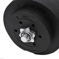 HOMCOM Zestaw Krótkich Hantli 2 x 25 kg z Osłonami z Tworzywa, Ochrona Podłogi, Czarny(m-9)