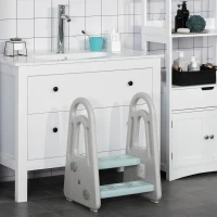 HOMCOM Two-Step Stool for Kids Toddlers with Handle for Toilet Potty Training(m-12)