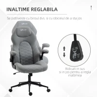Vinsetto Scaun de birou ergonomic cu inaltime reglabila cotiere rabatabile scaun inclinabil roti confortabil relaxare lucru sprijin studiu scoala computer mobila de studiu ergonomic pentru birou munca modern contemporan dormitor ergonomic cu masaj(m-4)