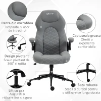 Vinsetto Scaun de birou ergonomic cu inaltime reglabila cotiere rabatabile scaun inclinabil roti confortabil relaxare lucru sprijin studiu scoala computer mobila de studiu ergonomic pentru birou munca modern contemporan dormitor ergonomic cu masaj(m-7)