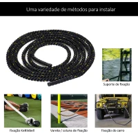 HOMCOM Corda de Batalha Ø38 mm Comprimento 9 m Battle Rope para Exercícios Fitness Crossfit Ultra-Resistente Preto e Amarelo(m-5)