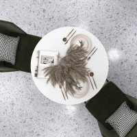 HOMCOM Round Dining Table, Modern Dining Room Table with Steel Base, Non-slip Foot Pad, Space Saving Small Dining Table(m-7)