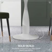 HOMCOM Round Dining Table, Modern Dining Room Table with Steel Base, Non-slip Foot Pad, Space Saving Small Dining Table(m-5)