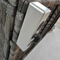 Outsunny Baule da Giardino in Rattan PE con Rivestimento Interno in Tessuto Impermeabile, 76x45x48 cm, Grigio(m-8)