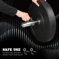 SPORTNOW 120cm Curl Bar and Barbell Set, Barbell Bar for 5cm Weight Plates for Loading 200kg Weight Plates, for Home Gym Weight Training(m-4)