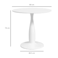 HOMCOM Round Dining Table, Modern Dining Room Table with Steel Base, Non-slip Foot Pad, Space Saving Small Dining Table(m-3)