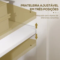 HOMCOM Aparador Sala de Estar com 3 Portas e Prateleiras Ajustáveis Estilo Moderno 120x40x70 cm Branco e Madeira(m-5)
