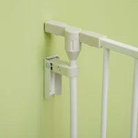 PawHut Barreira de Segurança para Animais de Estimação Barreira Dobrável de 5 Painéis com Fechadura Inteligente 300x74,5 cm Branco(m-9)