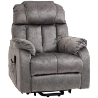 HOMCOM Poltrona Levanta Pessoas Estofada em Veludo com Reclinação Elétrica 135° e Apoio para os Pés 83x91x100 cm Cinza(m-11)