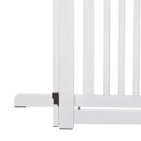 PawHut Barreira para Cães de Madeira Barreira para Animais de Estimação Dobrável de 3 Painéis com 1 Porta e Pés de Apoio 155x35,5x76 cm Branco(m-9)