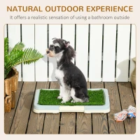 PawHut Puppy Training Pad, Indoor Portable Puppy Pad, with Artificial Grass, Grid, Panel, Tray, 46.5 x 34cm(m-4)