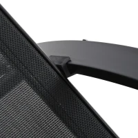 Outsunny Set 2 Lettini Prendisole e Tavolino con Ripiano, in Tessuto Traspirante e Metallo, 59x169x66 cm, Nero(m-8)