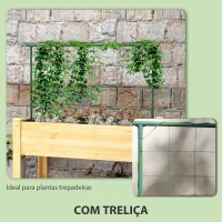Outsunny Horta Vertical Elevada com Treliça Mesa de Cultivo para Plantas Trepadeiras Flores Carga Máxima 300 kg 120x60x75 cm Madeira(m-4)