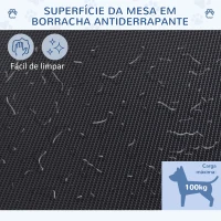 PawHut Mesa de Tosquia para Cães Dobrável com Prateleira de Armazenamento e Altura Ajustável 20-80 cm 107x60x170 cm Preto(m-5)