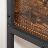 HOMCOM Tavolo Consolle da Ingresso e Soggiorno, Ripiano in Vetro, Mensola e 2 Cassetti, in Metallo e Legno, Nero e Marrone, 100x35x76cm(m-9)