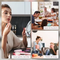 HOMCOM Scaun modern de accent capitonat, fotoliu de catifea pentru dormitor cu picioare din lemn, roz(m-6)