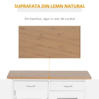 HOMCOM carucior cu roti bucatarie, lemn de pin, 70x37x85cm(m-7)