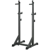 SPORTNOW Heavy Duty Barbell Squat Rack, Adjustable and Multifunctional Weight Power Stand, for Home, Gym - Black(m-11)