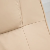 HOMCOM Massagesessel mit Hocker, Drehbares Relaxsessel mit Massagefunktion, Elektrisches Fernsehsessel mit Liegefunktion, Fernbedienung für Wohnzimmer, Kunstleder, Creme(m-7)