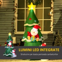 Outsunny Pom de Craciun gonflabil cu Mos Craciun, decor pentru exterior cu LED(m-4)