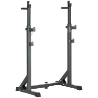 SPORTNOW Heavy Duty Barbell Squat Rack, Adjustable and Multifunctional Weight Power Stand, for Home, Gym - Black(m-1)