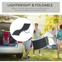 Outsunny 2 Pieces Folding Sun Lounger, S-shaped Lounge Chairs Reclining Sleeping Bed with Aluminium Frame(m-5)