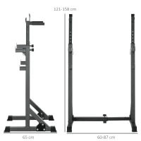 SPORTNOW Heavy Duty Barbell Squat Rack, Adjustable and Multifunctional Weight Power Stand, for Home, Gym - Black(m-3)