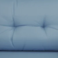 Outsunny 5 Pieces PE Rattan Garden Furniture Set, Wicker Outdoor Sofa Set w/ 2 Armchairs 2 Stools Glass Top Table Cushions, Blue(m-8)