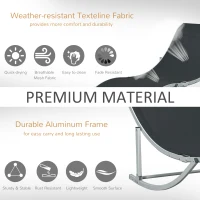 Outsunny 2 Pieces Folding Sun Lounger, S-shaped Lounge Chairs Reclining Sleeping Bed with Aluminium Frame(m-6)