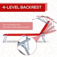 Outsunny Folding Sun Lounger, Lounge Chairs Reclining Sleeping Bed with Adjustable Sun Shade Awning for Beach, Patio(m-4)