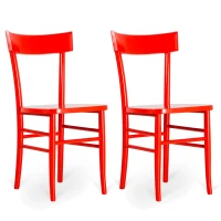 STONES Set 2 Sedie in legno laccato con seduta in MDF laccato, 48x39x80cm, grigio scuro(m-1)