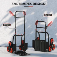 DURHAND Wózek schodowy z regulacją wysokości uchwytu 150 kg Wózek transportowy składany(m-4)