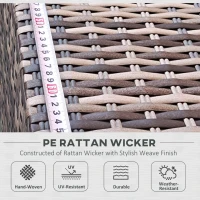 Outsunny Seven-Piece Rattan Garden Set, with Glass-Top Table - Mixed Grey(m-5)