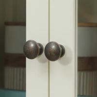 HOMCOM Bufet Independent de Bucatarie, Dulap de Depozitare pe 5 Nivele cu Rafturi Reglabile si Sertar, Alb-Crem(m-9)