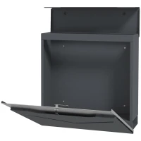 HOMCOM Mailbox Mailbox, modern design, weather-resistant, 37 cm x 10.5 cm x 37 cm, Gray(m-1)