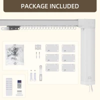 HOMCOM 1.95-3.6 Meters Automatic Electric Curtain Track with Remote Alexa Google Voice WiFi App Control 196x5x5cm White(m-7)