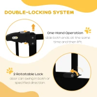 PawHut Metal 74-80cm Adjustable Pet Gate Safety Barrier w/ Auto-Close Door Black(m-4)