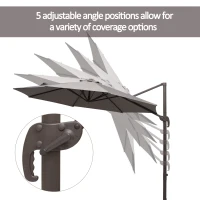 Outsunny 3m Cantilever Aluminium Frame Outdoor Garden Parasol Grey(m-4)